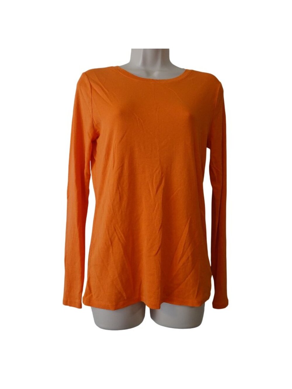 Merona Orange Long Sleeve Crewneck Ultimate T-Shirt Women Size M Fall Cotton NEW